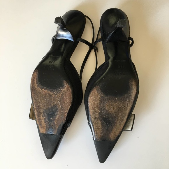 Vintage Prada Slingback Buckle Kitten Heels - Picture 4 of 6